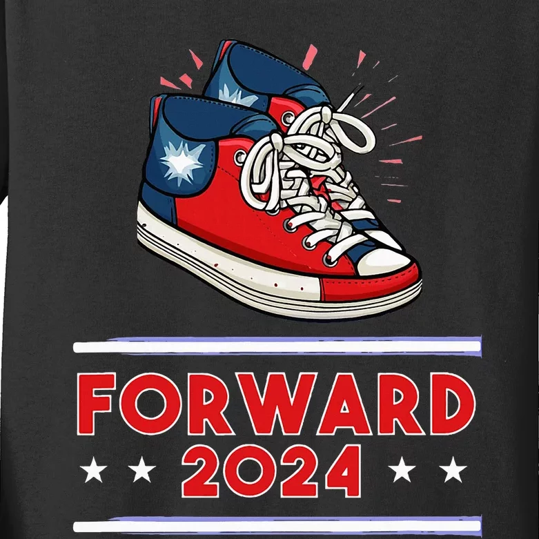 Kamala Harris Forward 2024 Harris Waltz Election President Kids Long Sleeve Shirt