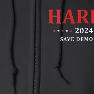 Kamala Harris For President Save Democray 2024 Full Zip Hoodie