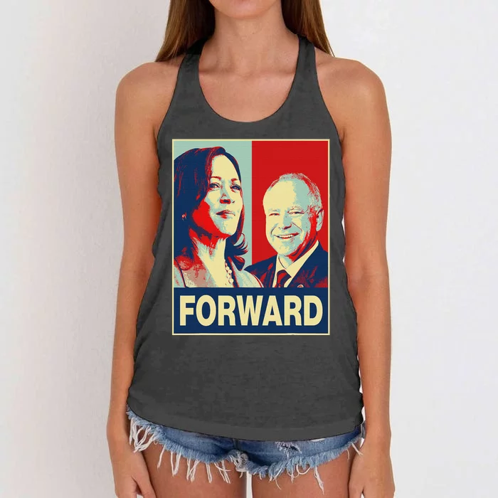 Kamala Harris Forward Harris Walz Forward Women's Knotted Racerback Tank