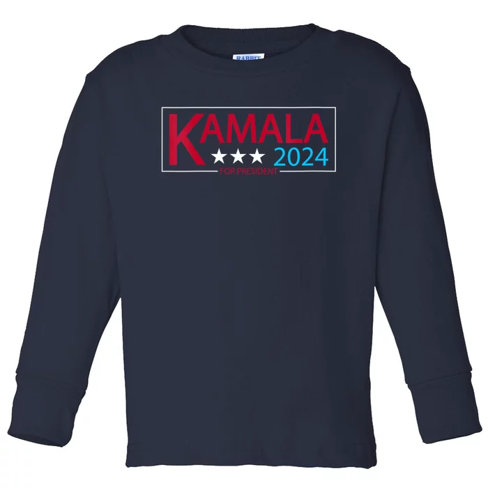 Kamala Harris For President 2024 Toddler Long Sleeve Shirt