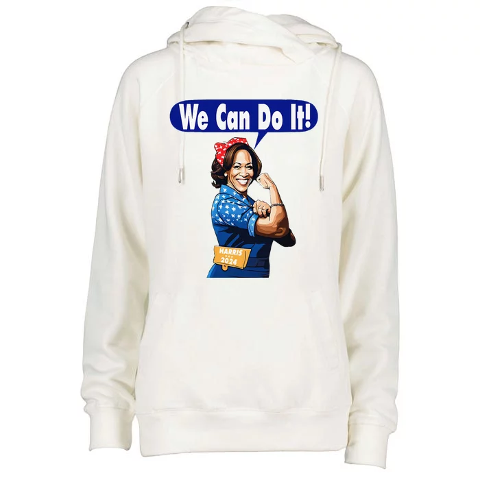 Kamala Harris For President 2024 We Can Do It! Womens Funnel Neck Pullover Hood