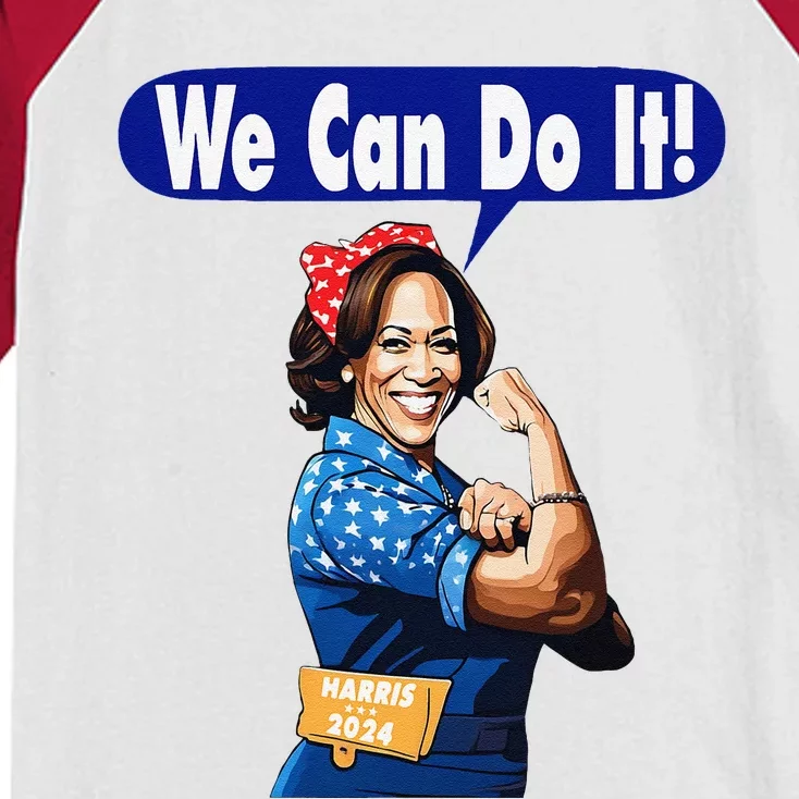 Kamala Harris For President 2024 We Can Do It! Kids Colorblock Raglan Jersey