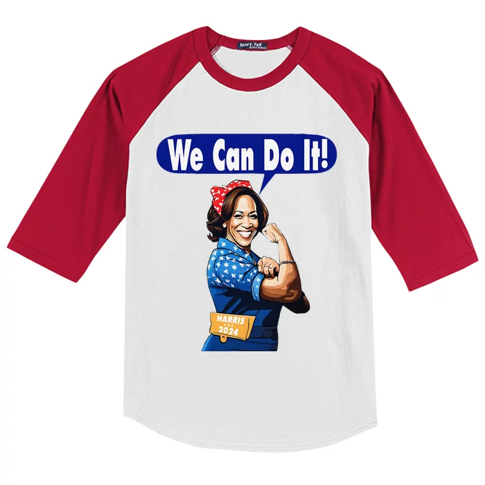 Kamala Harris For President 2024 We Can Do It! Kids Colorblock Raglan Jersey