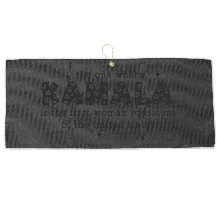 Kamala Harris First Woman President Tribute Large Microfiber Waffle Golf Towel