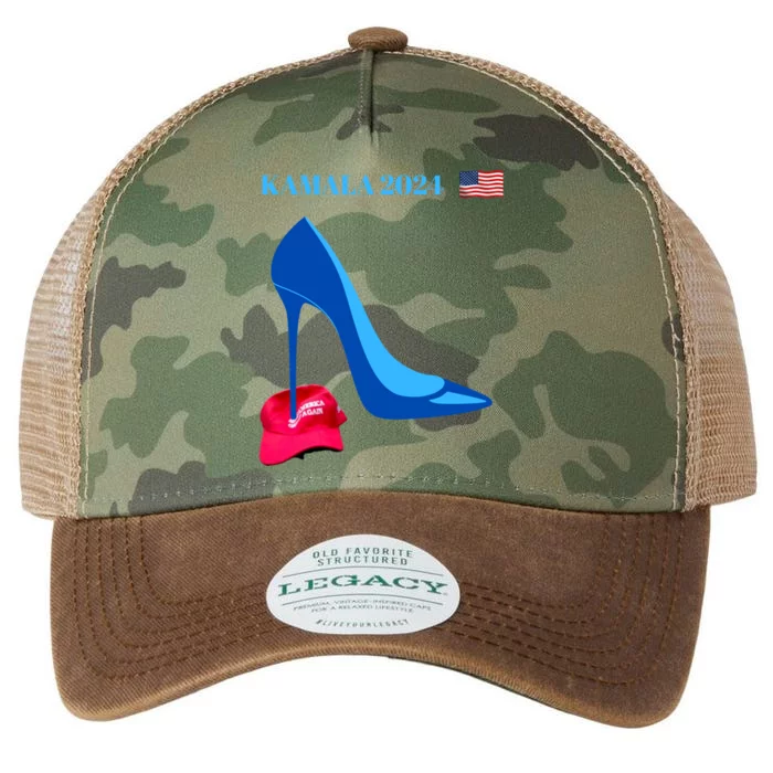 Kamala Harris For President 2024 High Heel Crushed Maga Hat Legacy Tie Dye Trucker Hat