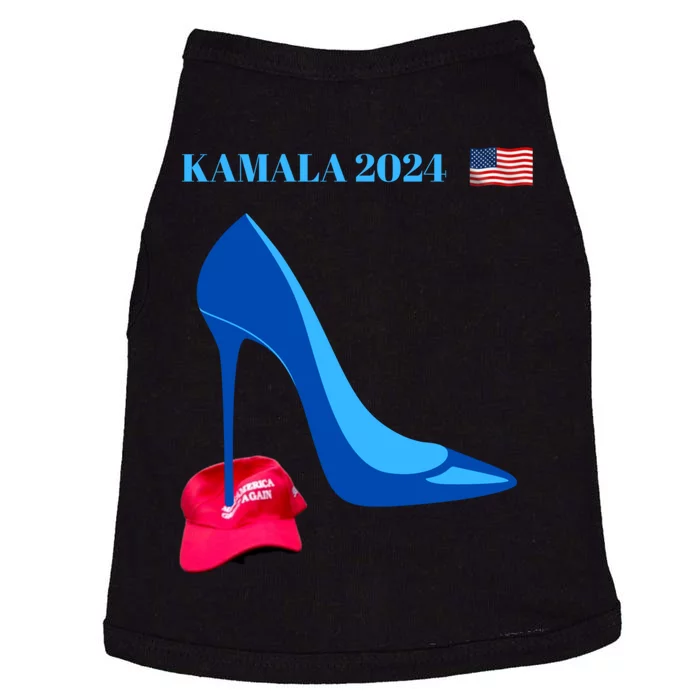 Kamala Harris For President 2024 High Heel Crushed Maga Hat Doggie Tank