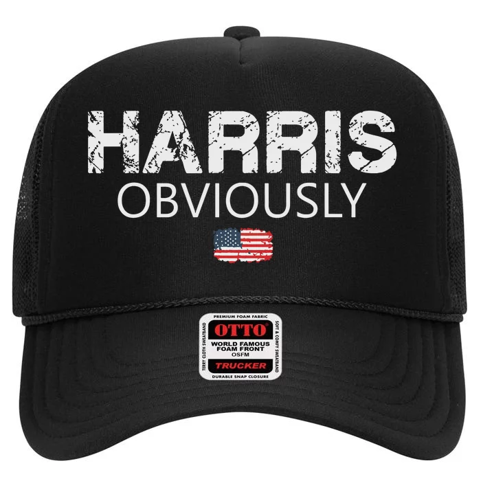 Kamala Harris For President 2024 High Crown Mesh Trucker Hat