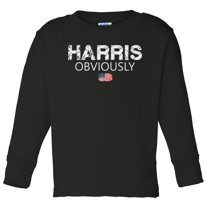 Kamala Harris For President 2024 Toddler Long Sleeve Shirt