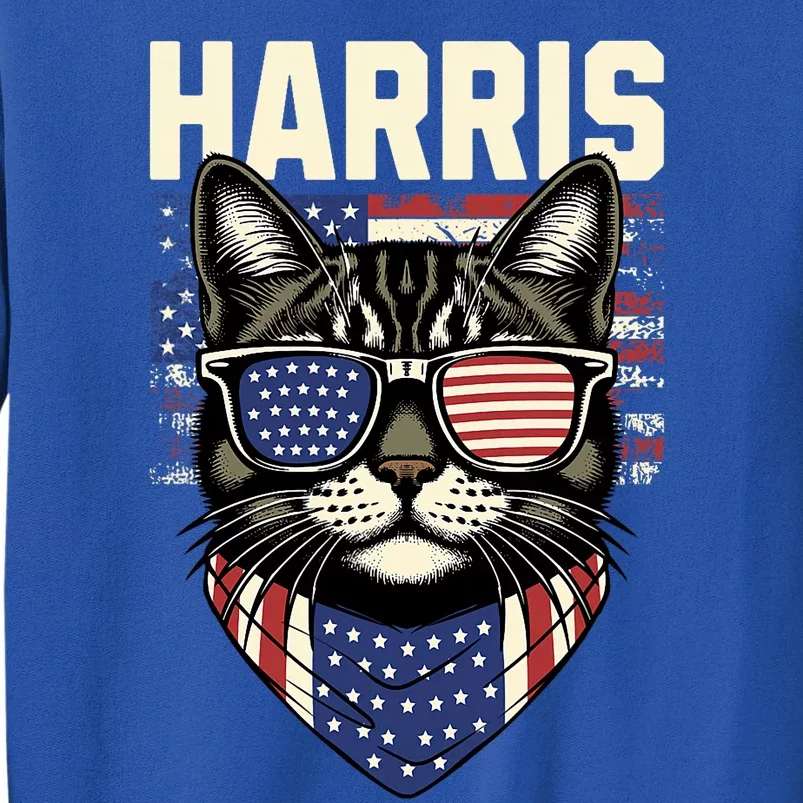 Kamala Harris For President 2024 Funny Cat Graphic Sweatshirt