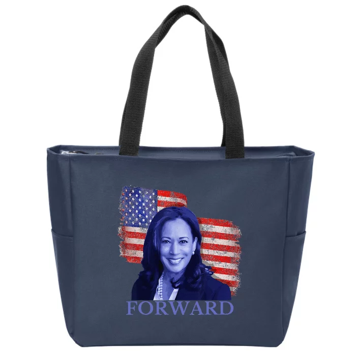 Kamala Harris Forward 2024 Presidential Election President Zip Tote Bag