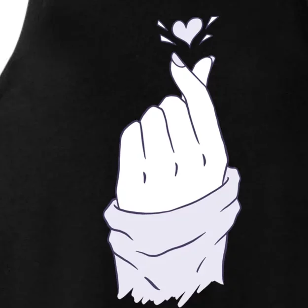 Korean Hand Finger Heart Kgiftpop Saranghae Purple Gift Ladies Tri-Blend Wicking Tank