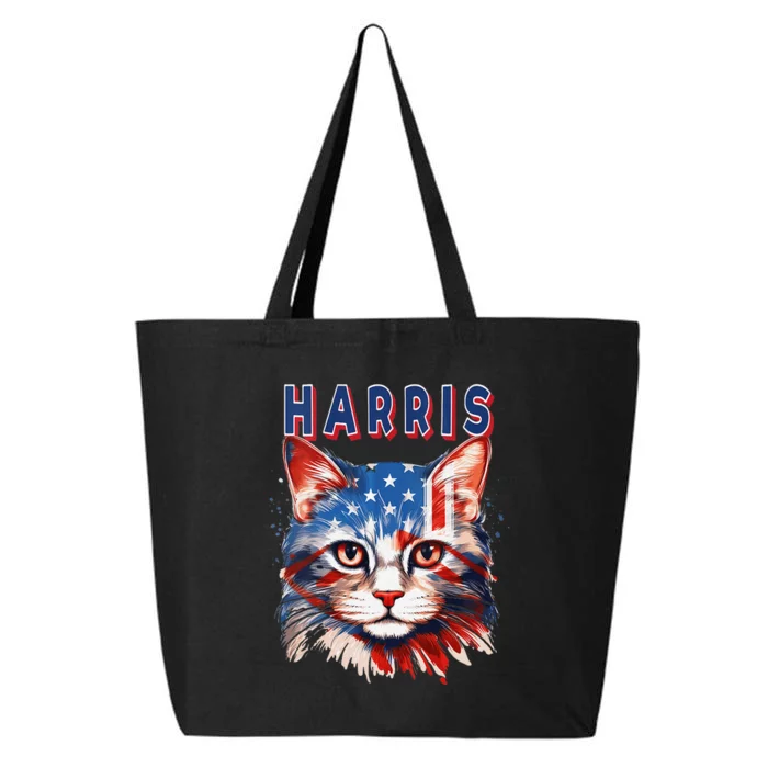 Kamala Harris For President 2024 Election Usa Flag Cat Lady 25L Jumbo Tote