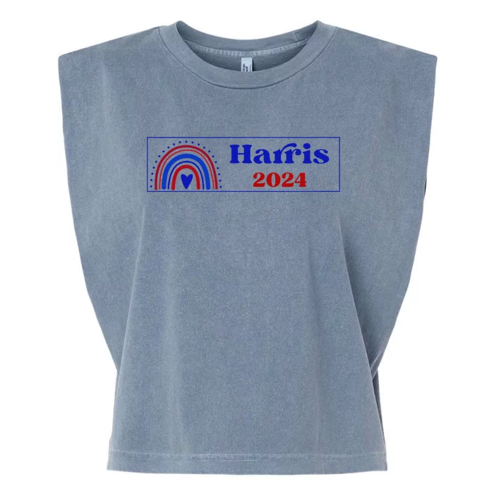 Kamala Harris For President 2024 Boho Rainbow Style Garment-Dyed Women's Muscle Tee