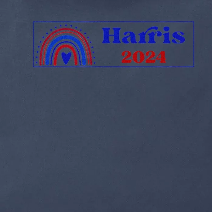 Kamala Harris For President 2024 Boho Rainbow Style Zip Tote Bag