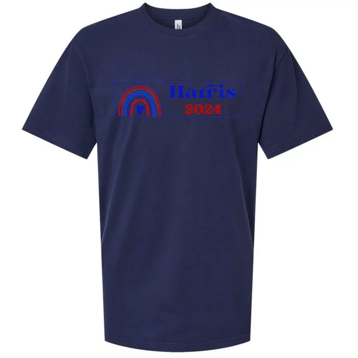 Kamala Harris For President 2024 Boho Rainbow Style Sueded Cloud Jersey T-Shirt