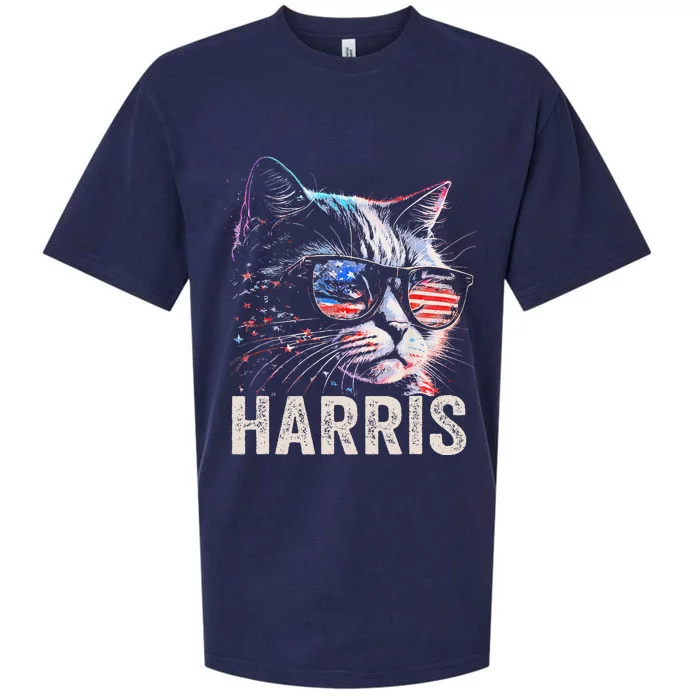 Kamala Harris For President 2024 Funny Cat Sueded Cloud Jersey T-Shirt