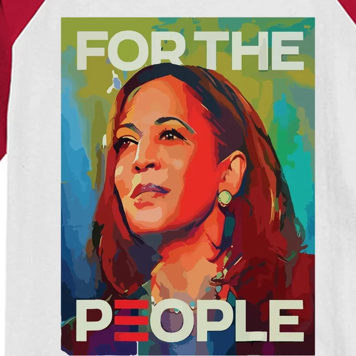 Kamala Harris For People 2024 Election President Kids Colorblock Raglan Jersey