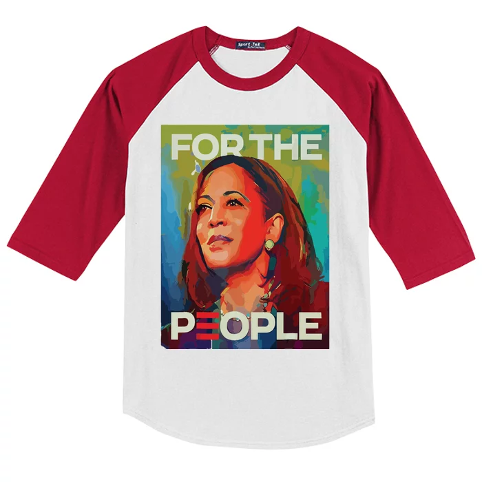 Kamala Harris For People 2024 Election President Kids Colorblock Raglan Jersey