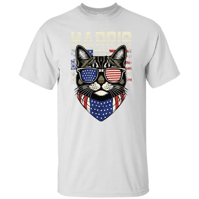 Kamala Harris For President 2024 Funny Cat Lady Tall T-Shirt