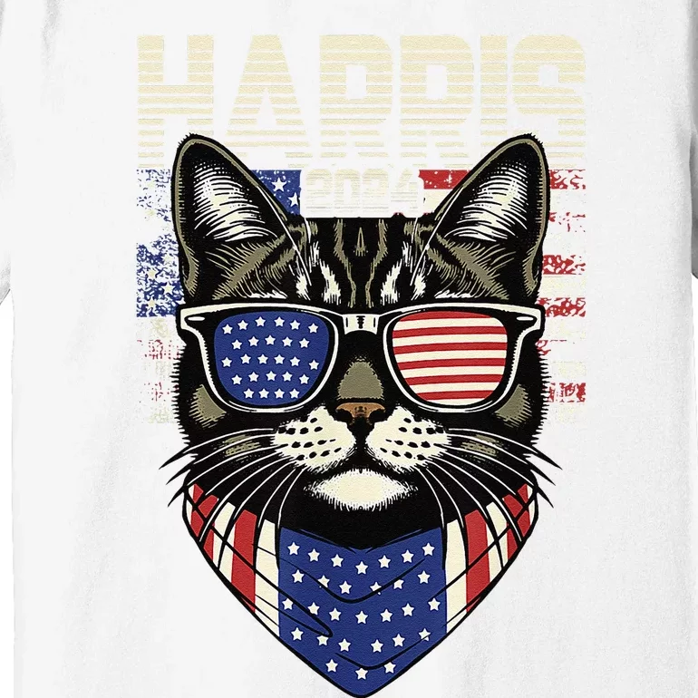 Kamala Harris For President 2024 Funny Cat Lady Premium T-Shirt