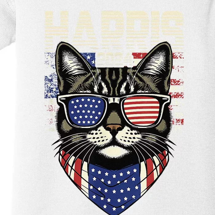 Kamala Harris For President 2024 Funny Cat Lady Baby Bodysuit