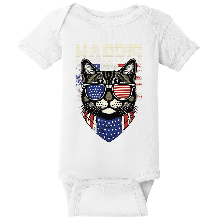 Kamala Harris For President 2024 Funny Cat Lady Baby Bodysuit