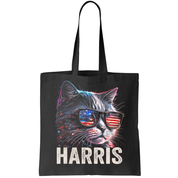 Kamala Harris For President 2024 Funny Cat Graphic Tote Bag