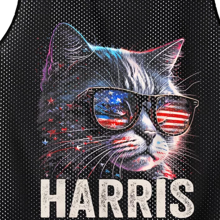 Kamala Harris For President 2024 Funny Cat Graphic Mesh Reversible Basketball Jersey Tank