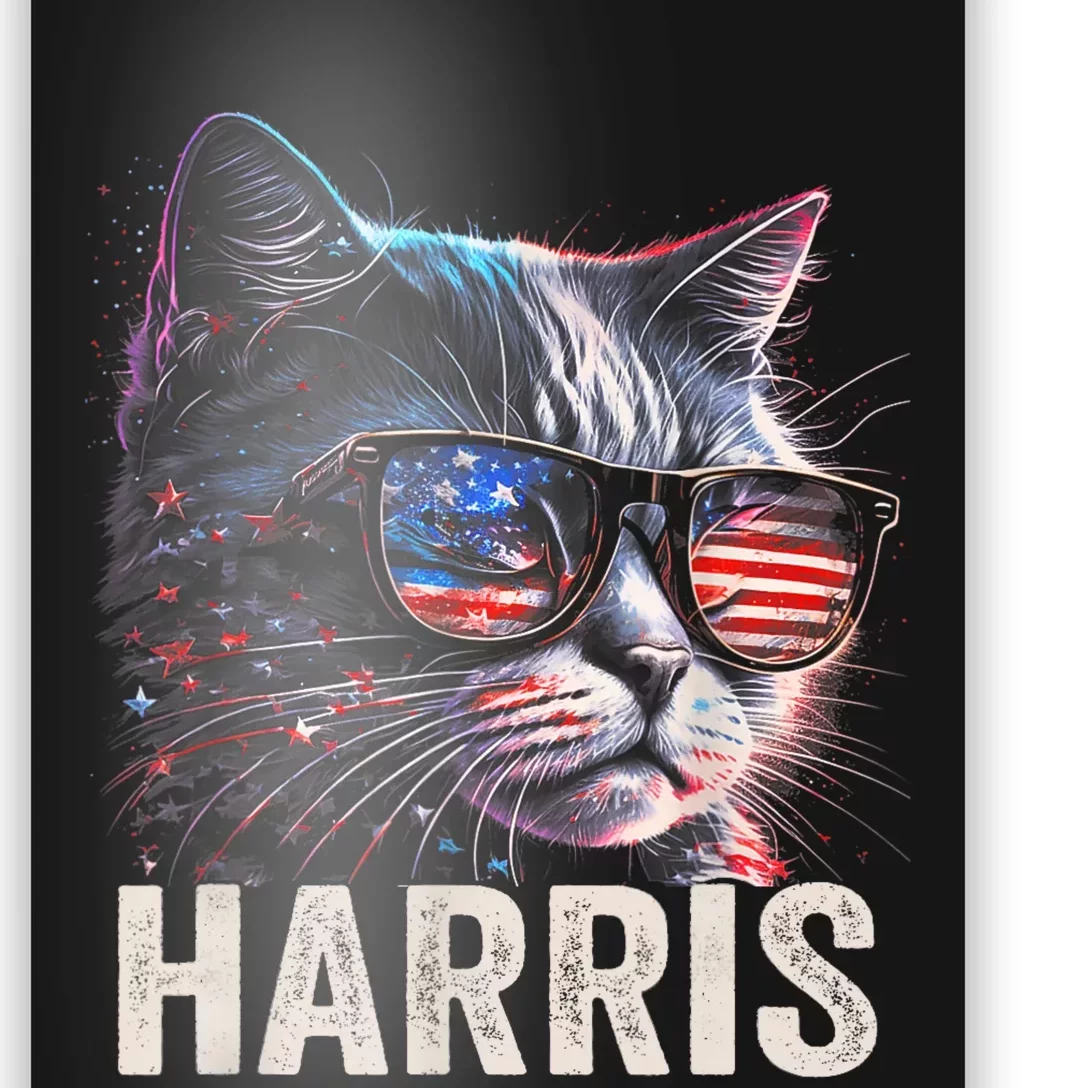 Kamala Harris For President 2024 Funny Cat Graphic Poster