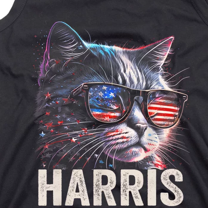 Kamala Harris For President 2024 Funny Cat Graphic Tank Top