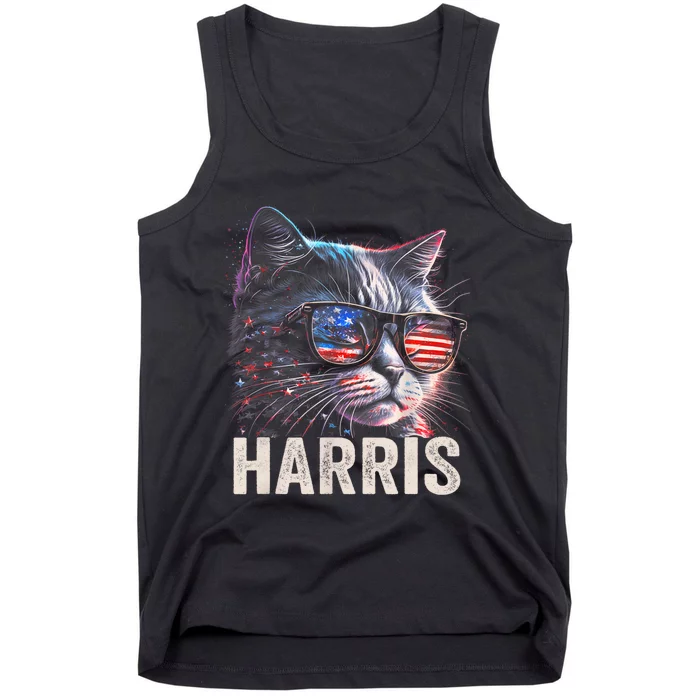 Kamala Harris For President 2024 Funny Cat Graphic Tank Top