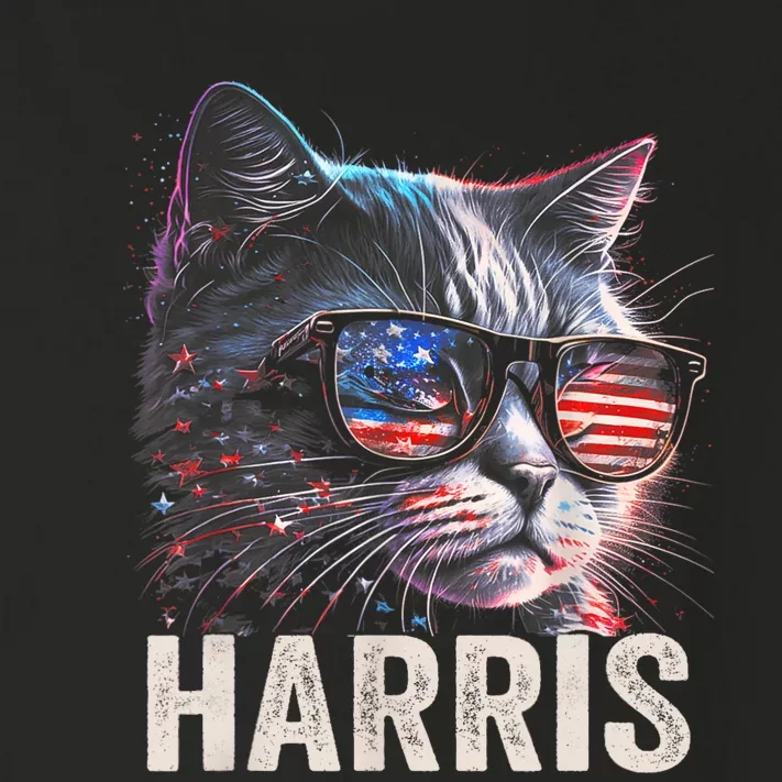 Kamala Harris For President 2024 Funny Cat Graphic Toddler Long Sleeve Shirt