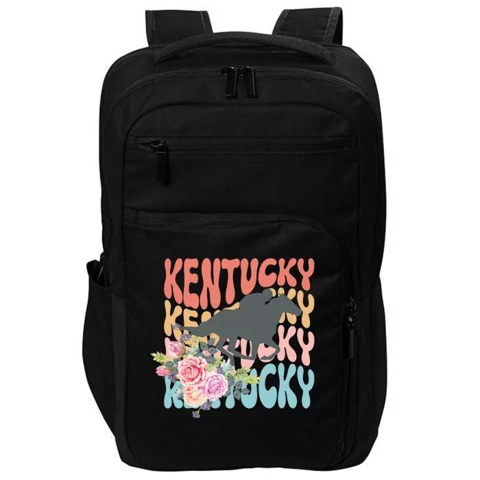 Kentucky Horse Floral Colorful Retro Impact Tech Backpack