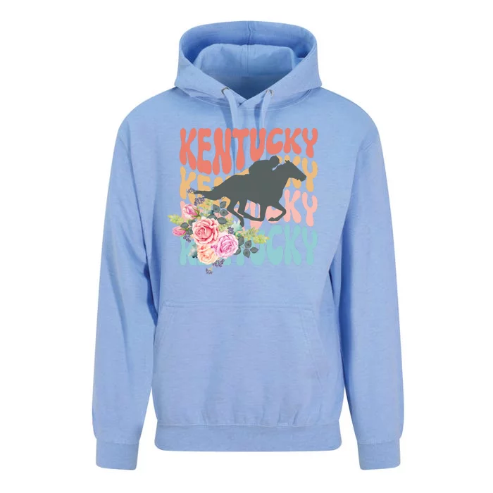 Kentucky Horse Floral Colorful Retro Unisex Surf Hoodie