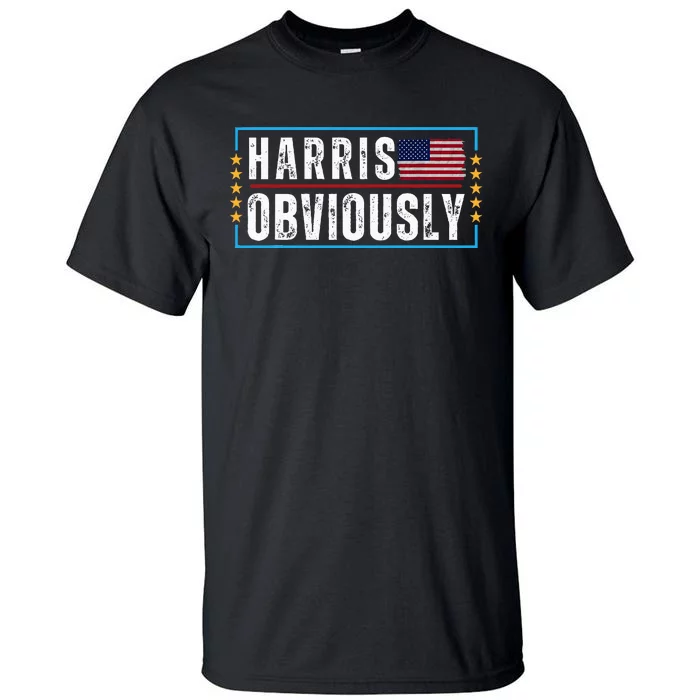 Kamala Harris For President 2024 Harris Obviously Usa Flag Tall T-Shirt