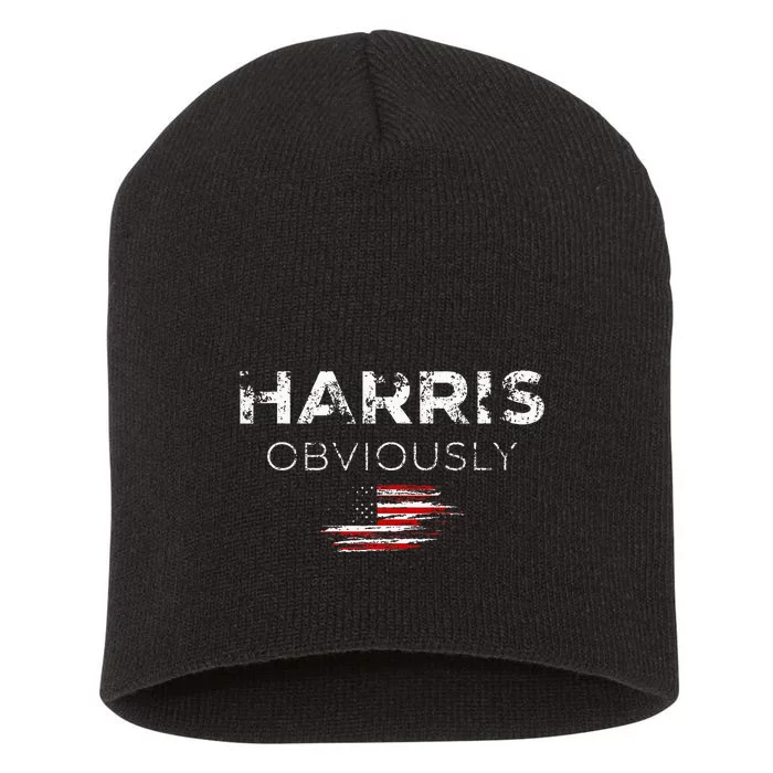 Kamala Harris For President 2024 Obviously Short Acrylic Beanie