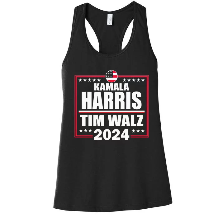 Kamala Harris For President 2024 Kamala Harris Tim Walz Women's Racerback Tank