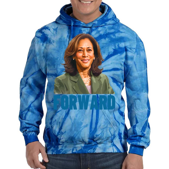 Kamala Harris Forward 2024 Portrait Outfit Vote Election Great Gift Tie Dye Hoodie