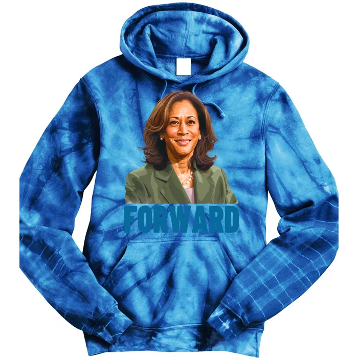 Kamala Harris Forward 2024 Portrait Outfit Vote Election Great Gift Tie Dye Hoodie