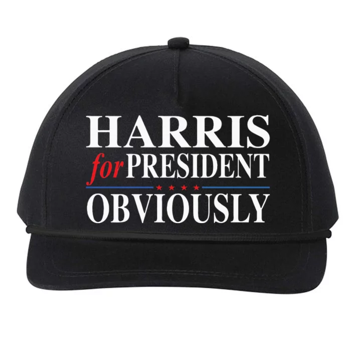 Kamala Harris For President Obviously Snapback Five-Panel Rope Hat