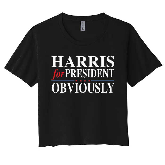 Kamala Harris For President Obviously Women's Crop Top Tee