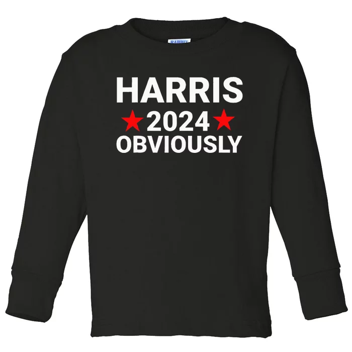 Kamala Harris For President Obviously Toddler Long Sleeve Shirt