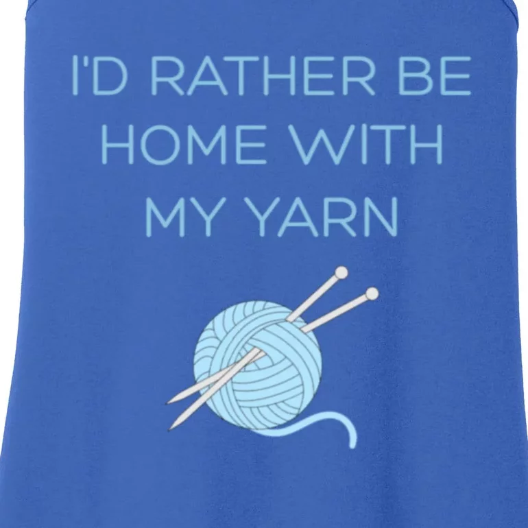 Knitting Home Funny Grandma Mom Crocheting Yarn Lover Gift Funny Gift Ladies Essential Tank