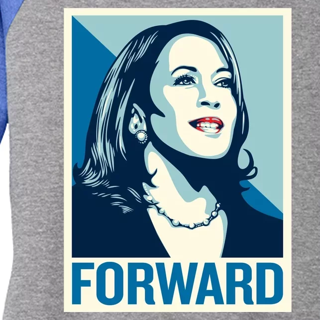 Kamala Harris Forward Election Women's Tri-Blend 3/4-Sleeve Raglan Shirt