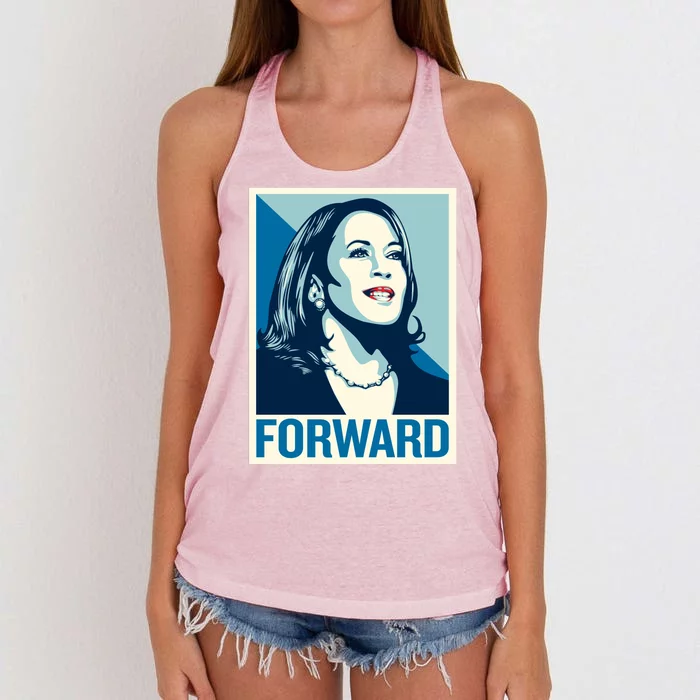 Kamala Harris Forward Election Women's Knotted Racerback Tank