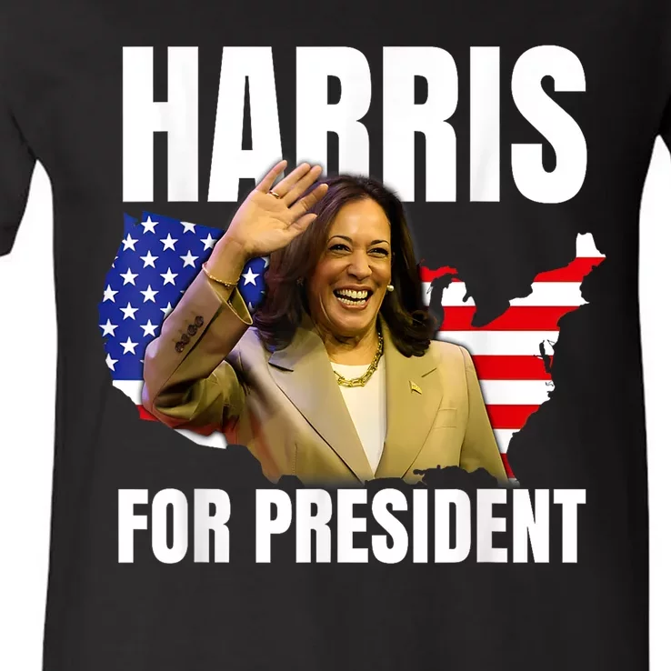 Kalama Harris For President 2024 V-Neck T-Shirt