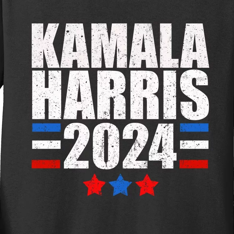 Kamala Harris For President 2024 Kids Long Sleeve Shirt