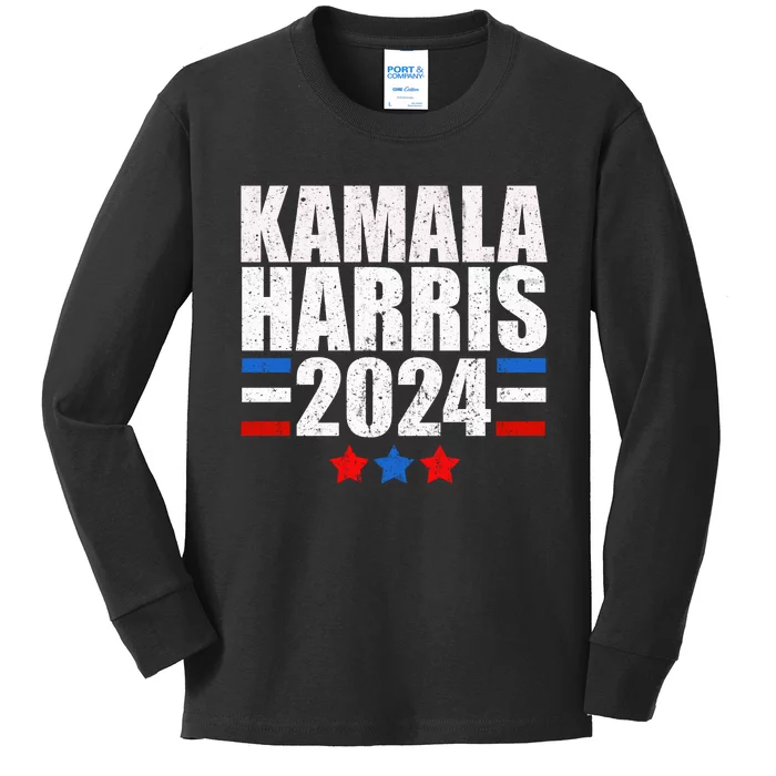 Kamala Harris For President 2024 Kids Long Sleeve Shirt