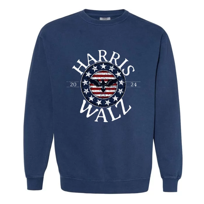 Kamala Harris For President 2024 Tim Walz Garment-Dyed Sweatshirt