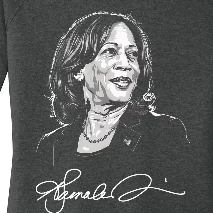 Kamala Harris For President 2024 With Signature Women's Perfect Tri Tunic Long Sleeve Shirt